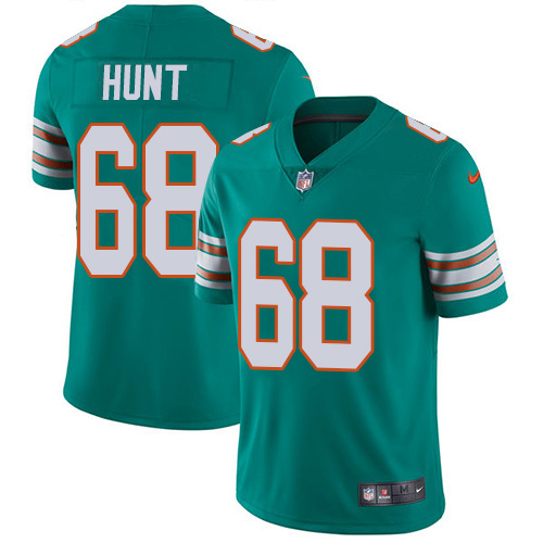 Nike Miami Dolphins #68 Robert Hunt Aqua Green Alternate Youth Stitched NFL Vapor Untouchable Limited Jersey->youth nfl jersey->Youth Jersey